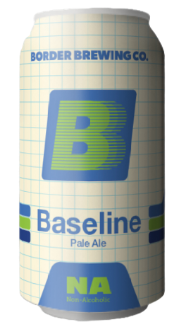 Baseline Pale Ale NA — Border Brewing Company's non-alcoholic pale ale can
