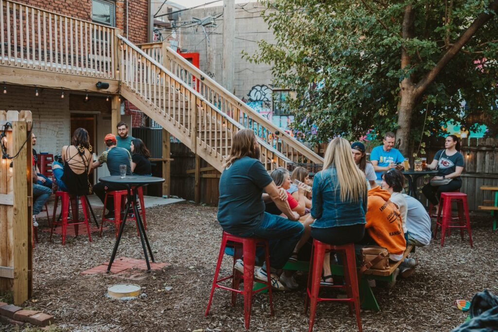 Friends gathered at Border Brewing Company in Kansas City