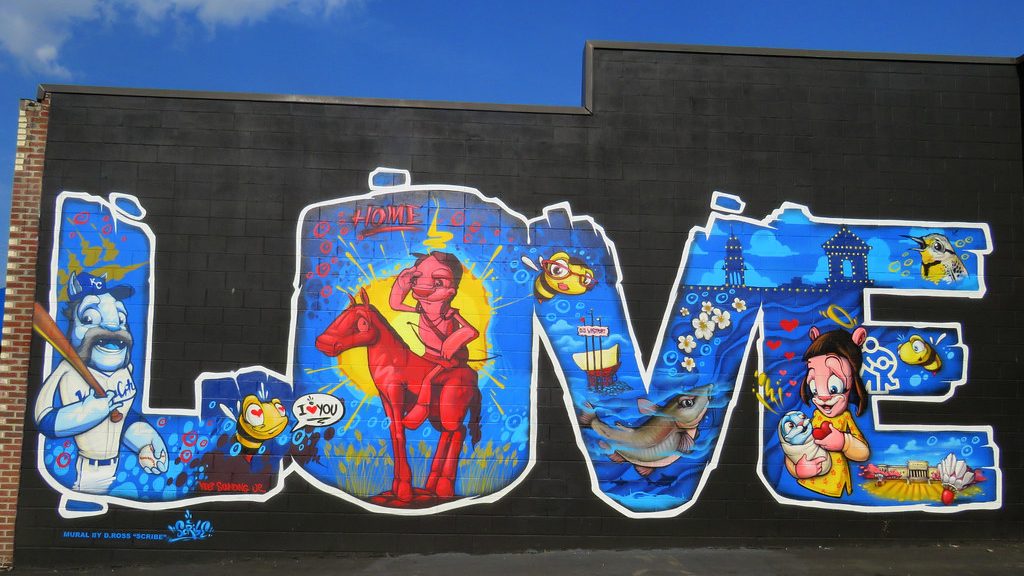 KC Love mural in the Crossroads Arts District