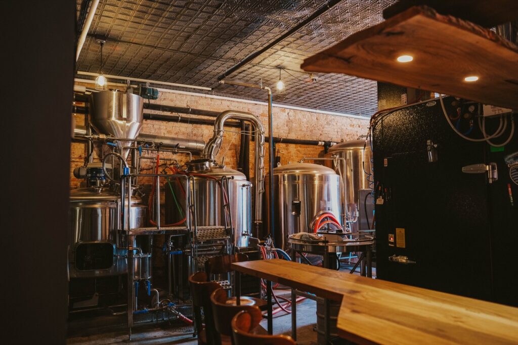 The brewery inside our taproom in the Crossroads Art District in Downtown Kansas City, MO
