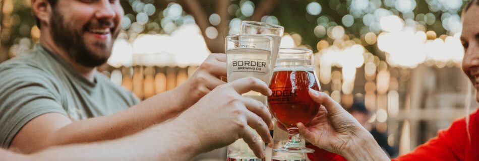 Happy Customers enjoying some Border Brews on our patio in Crossroads Art District in the heart of Kansas City, MO