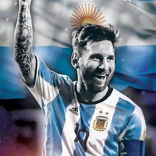 Lionel Messi playing for Argentina in the World Cup at Arrowhead Stadium in Kansas City, MO