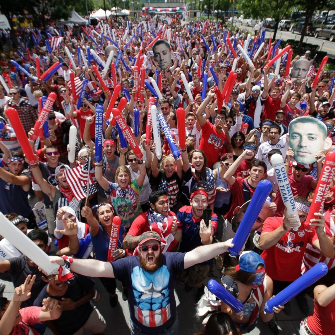 World Cup Fans Marching in the US for USA Soccer Team